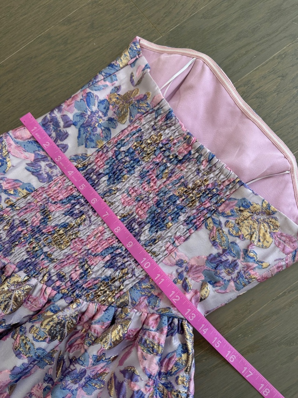 Elliatt Marlene Purple Pink Floral Asymmetrical Gown Dress Jacquard  SMALL - Picture 9 of 10
